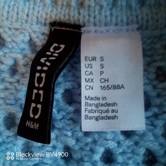 H&M Divided Womens Blue Mesh Knit Short Sweater - Small - Picture 5 of 5